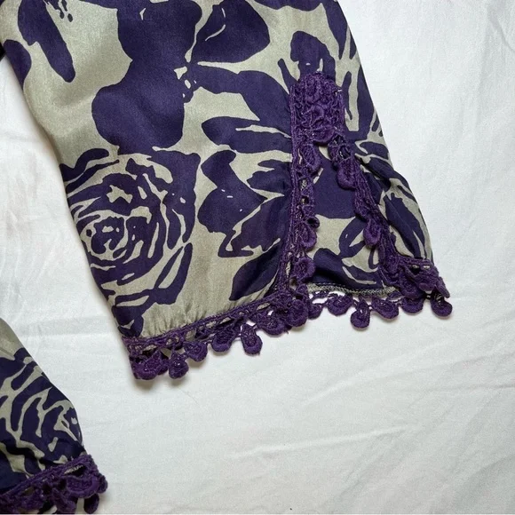 Johnny Was 100% Silk 3/4 Sleeve Tunic Top - Picture 4 of 5